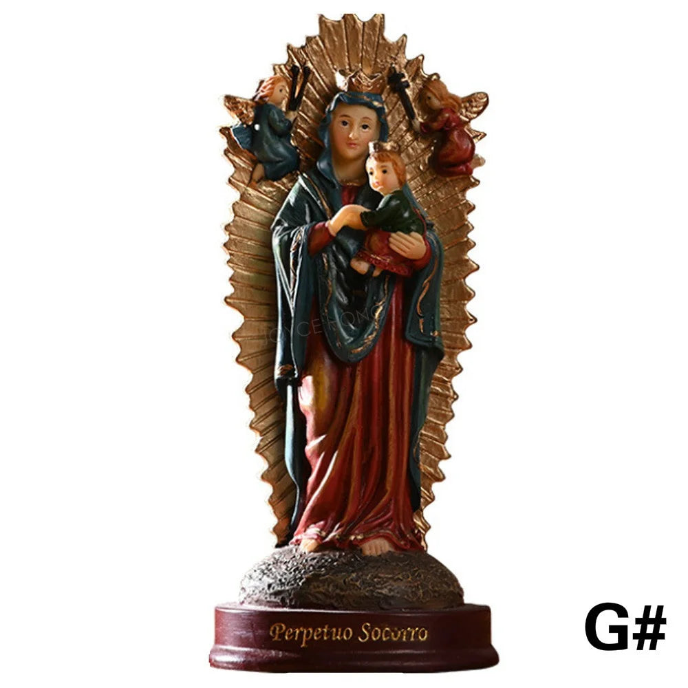 Blessed Saint Virgin Mary Sculpture Jesus Christ Tabletop Statue Figurine Our Lady of Lourds Statue Figures