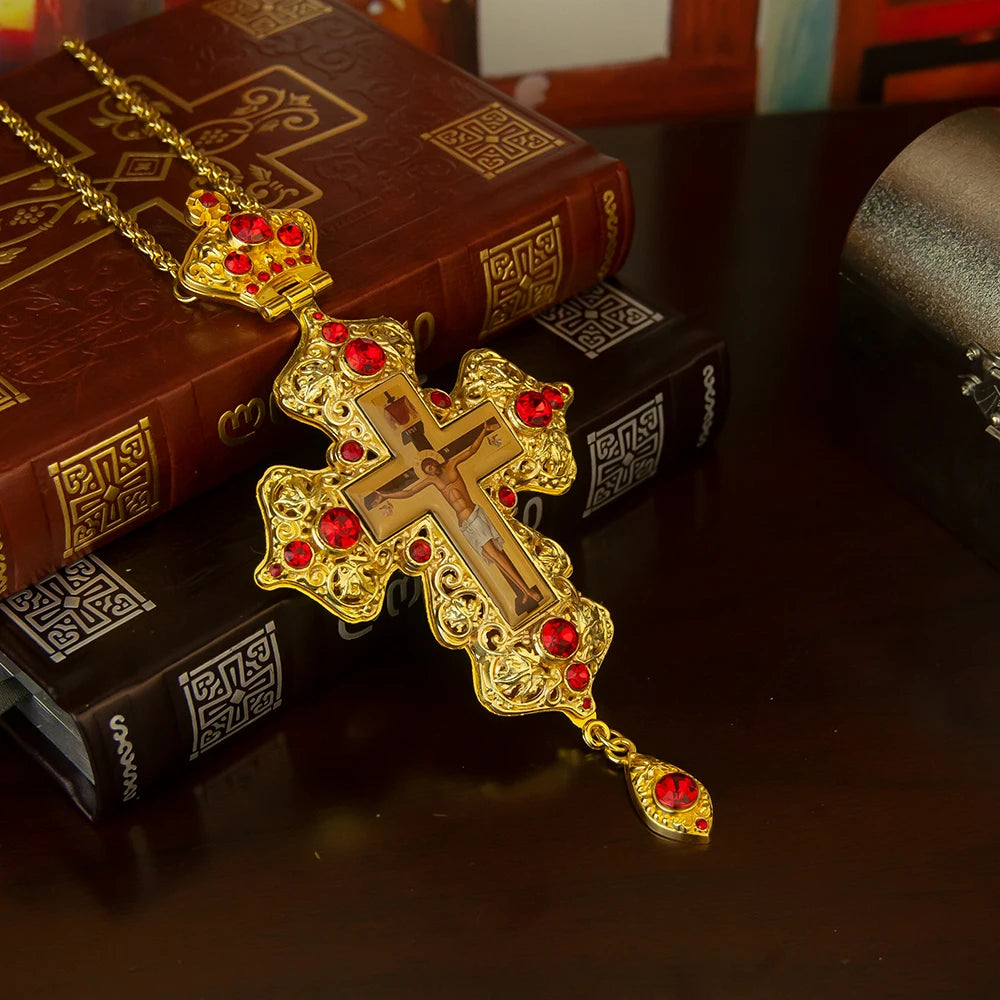 Religious Greek Orthodox Church Cross Necklace for Ordination of Priest