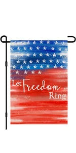 4th of July Patriotic Garden Flags for Outside 12x18 Double Sided, American Stars and Stripes Memorial Day God Bless The USA Sig