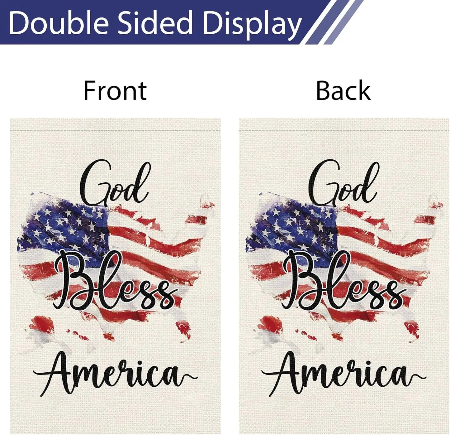 Heyfibro God Bless America Garden Flag Patriotic 4th of July Garden Flags 12x18 Inch Double Sided, USA Flag for Independence Day