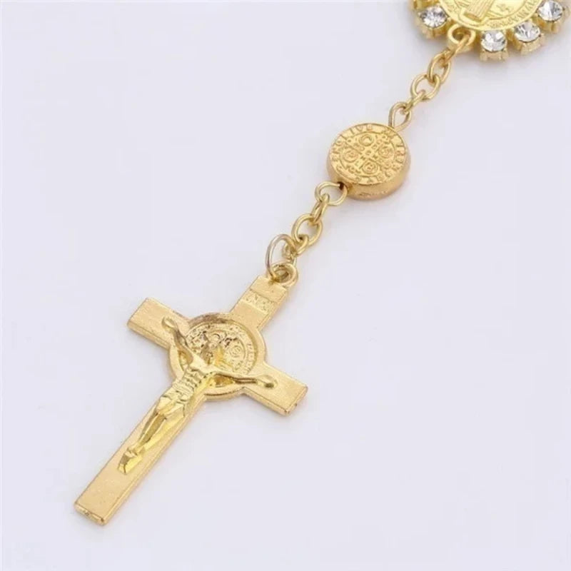 DELYSIA KING Religious Ornaments Religion Catholic Communion Cup Gift Center Cross Rosary Bracelet Bead