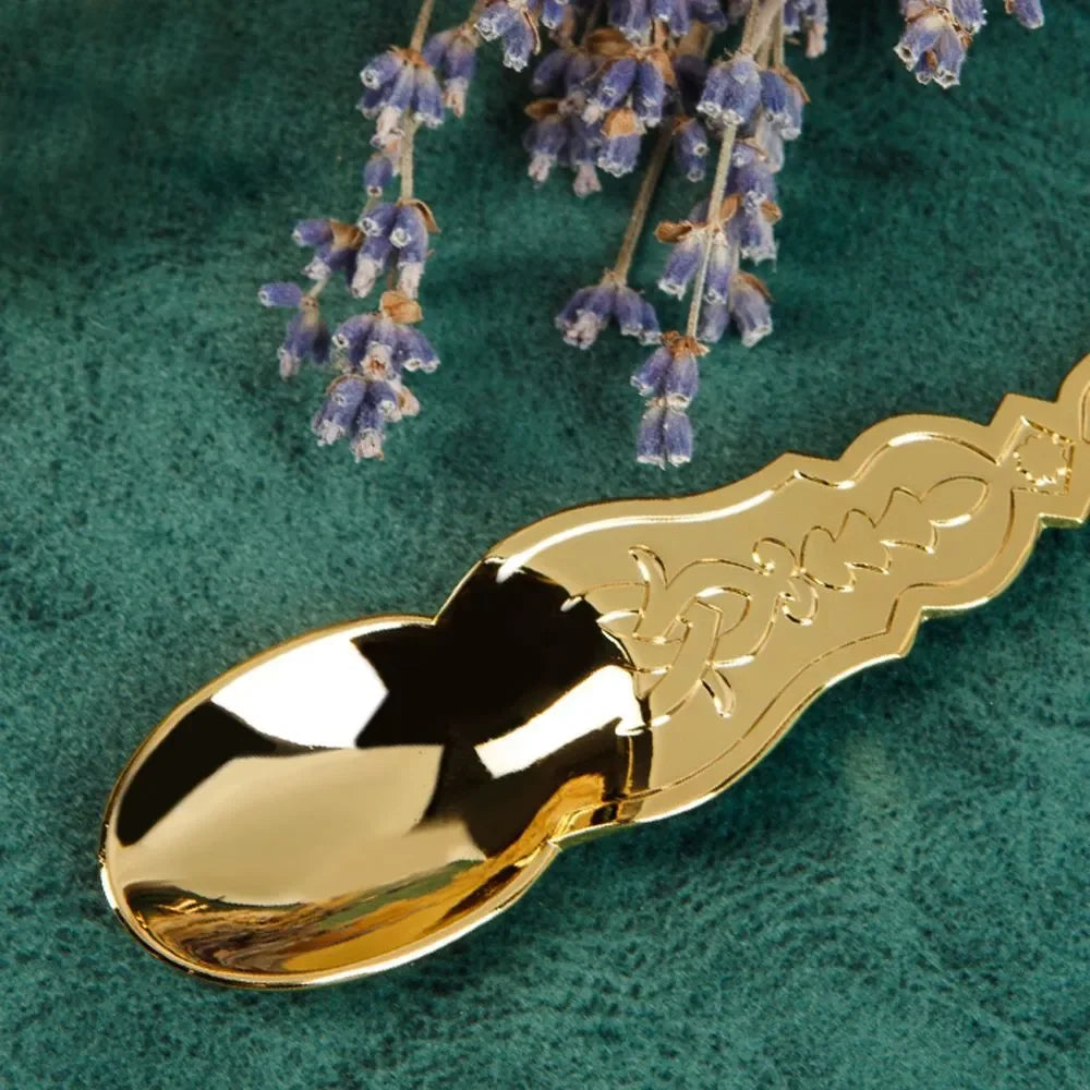 Church Product Church Baptismal Supplies Gold Plated Holy Grail Plate Spoon Religious Ritual Accessories Holy Water Set