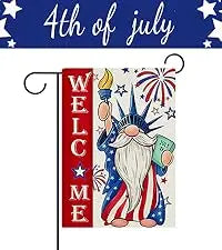 Dyrenson God Bless America 4th of July Patriotic Decorative Garden Flag, American Hyacinth Floral Flower Mason Jar Yard Outside