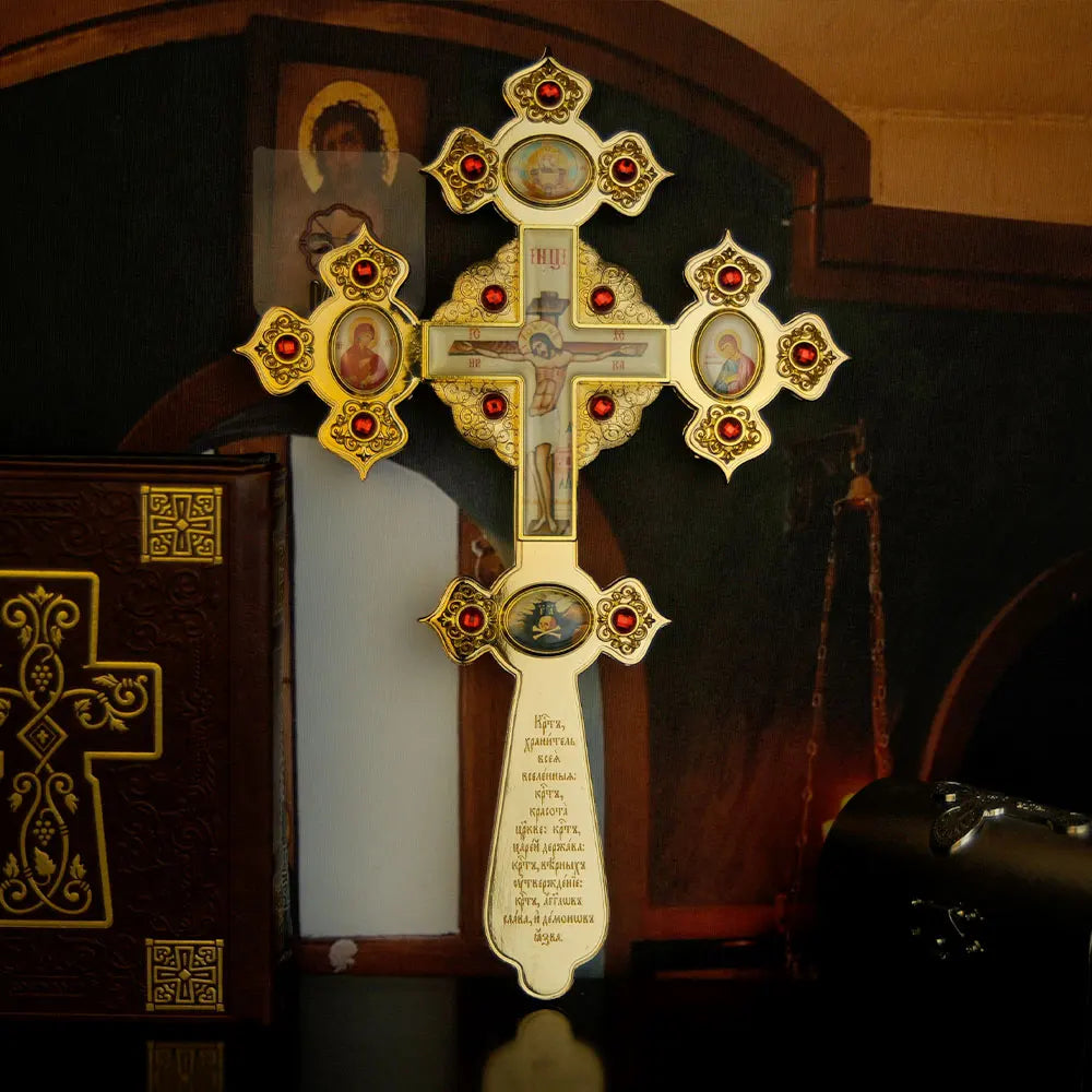 ORTHODOX CROSS  Hand Blessing Corss High Quality With Stone For Church Decoration