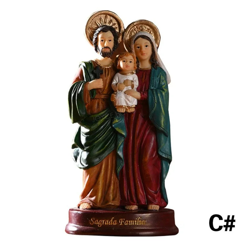 Blessed Saint Virgin Mary Sculpture Jesus Christ Tabletop Statue Figurine Our Lady of Lourds Statue Figures