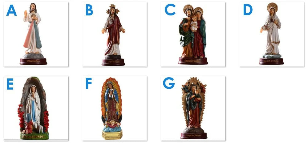 Blessed Saint Virgin Mary Sculpture Jesus Christ Tabletop Statue Figurine Our Lady of Lourds Statue Figures