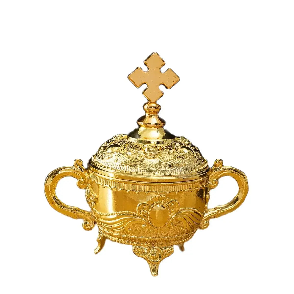 European zinc alloy hotel retro high-end storage dried fruit box household sugar bowl luxury metal hand-painted colorful lidded