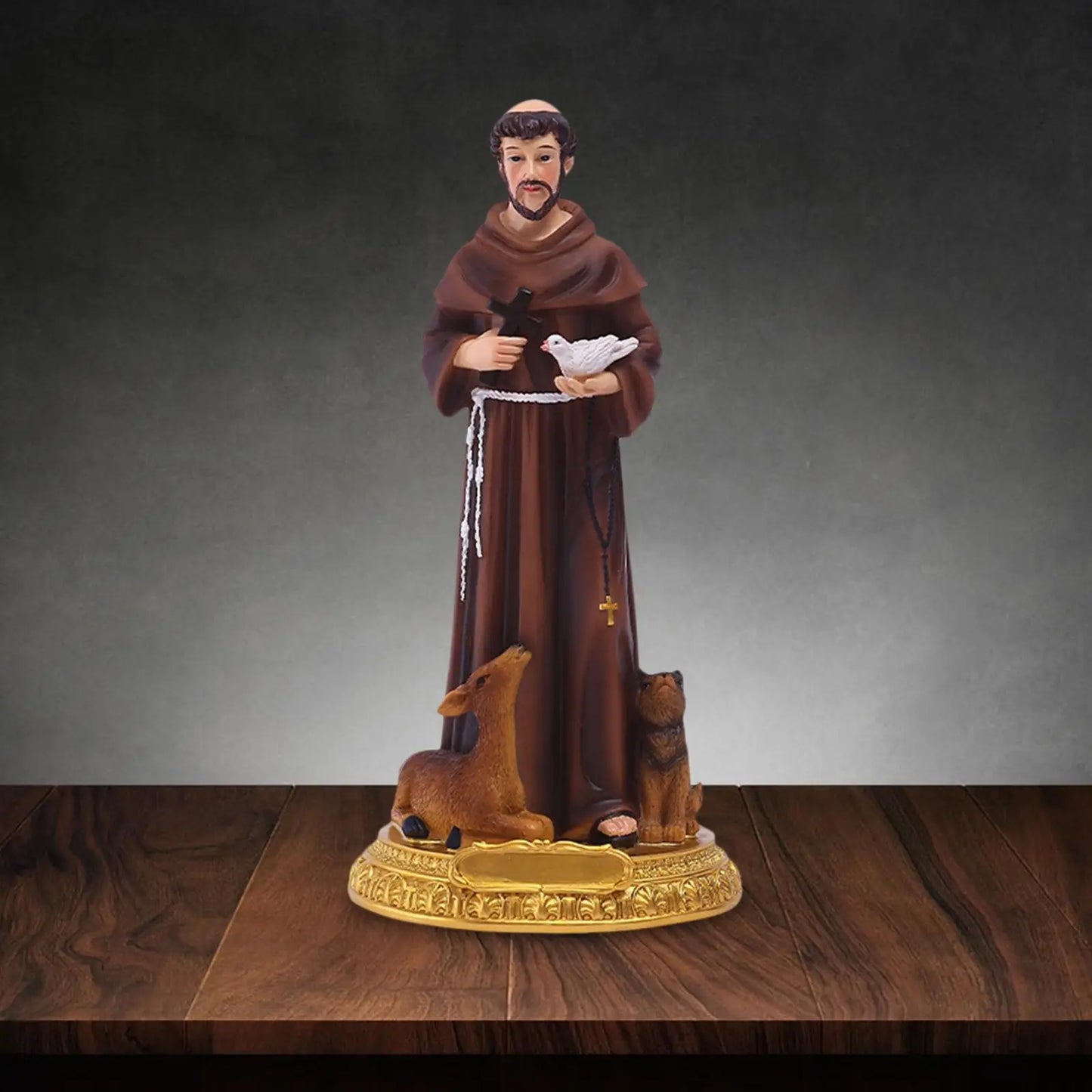 Saint Francis of Assisi Statue Resin Decorative Holy Figurine Home Decor