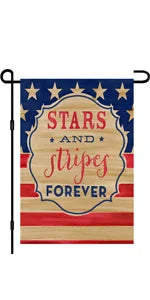 4th of July Patriotic Garden Flags for Outside 12x18 Double Sided, American Stars and Stripes Memorial Day God Bless The USA Sig