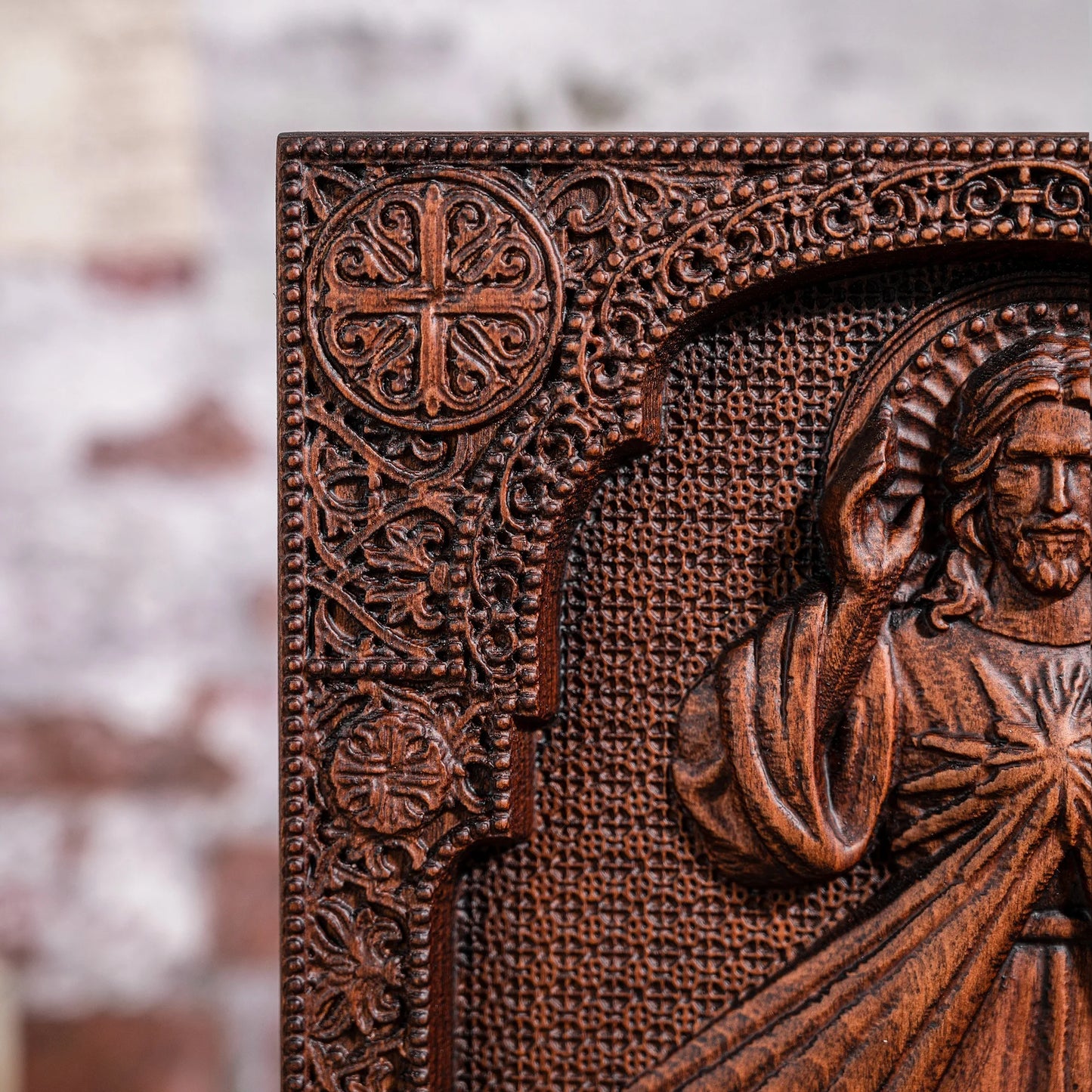 The Sacred Heart and Divine Mercy Jesus Christ Wood Wall Plaque, Catholic Family Prayer, Jesus Image, Religious Item