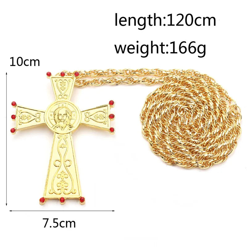 Christian Prayer Jewelry Talisman Pendant Necklace Russian Slavic Charm Orthodox Eastern Church Cross Necklaces Men Women