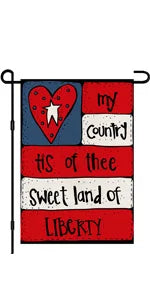 4th of July Patriotic Garden Flags for Outside 12x18 Double Sided, American Stars and Stripes Memorial Day God Bless The USA Sig