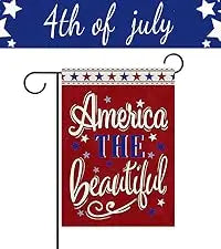 Dyrenson God Bless America 4th of July Patriotic Decorative Garden Flag, American Hyacinth Floral Flower Mason Jar Yard Outside