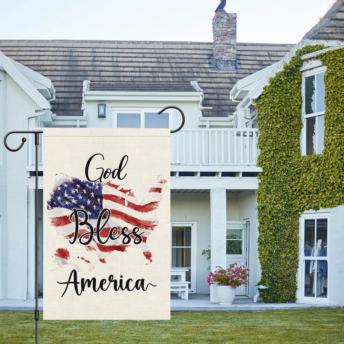 Heyfibro God Bless America Garden Flag Patriotic 4th of July Garden Flags 12x18 Inch Double Sided, USA Flag for Independence Day