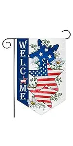 Morigins God Bless America 4th of July Garden Flag Double Sided Patriotic Strip and Star American Flag Independence Day Yard Out