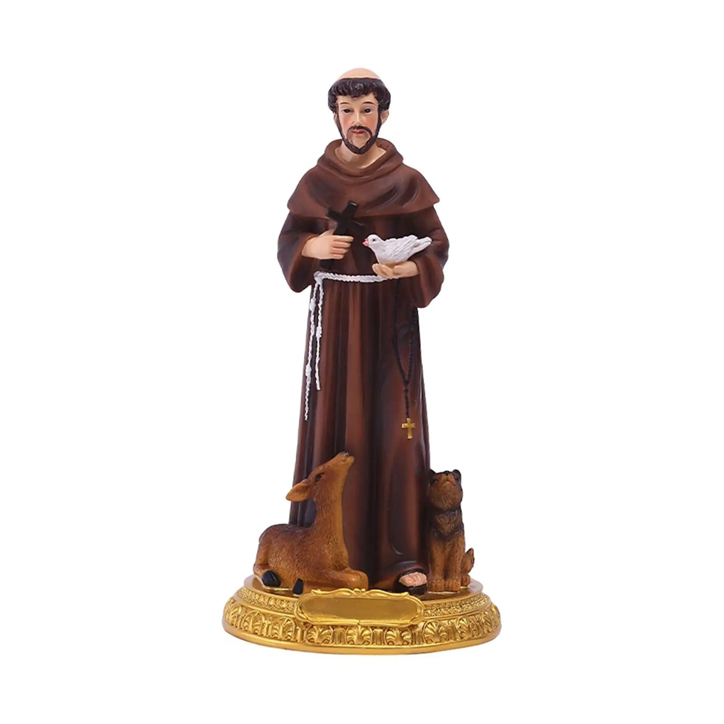 Saint Francis of Assisi Statue Resin Decorative Holy Figurine Home Decor