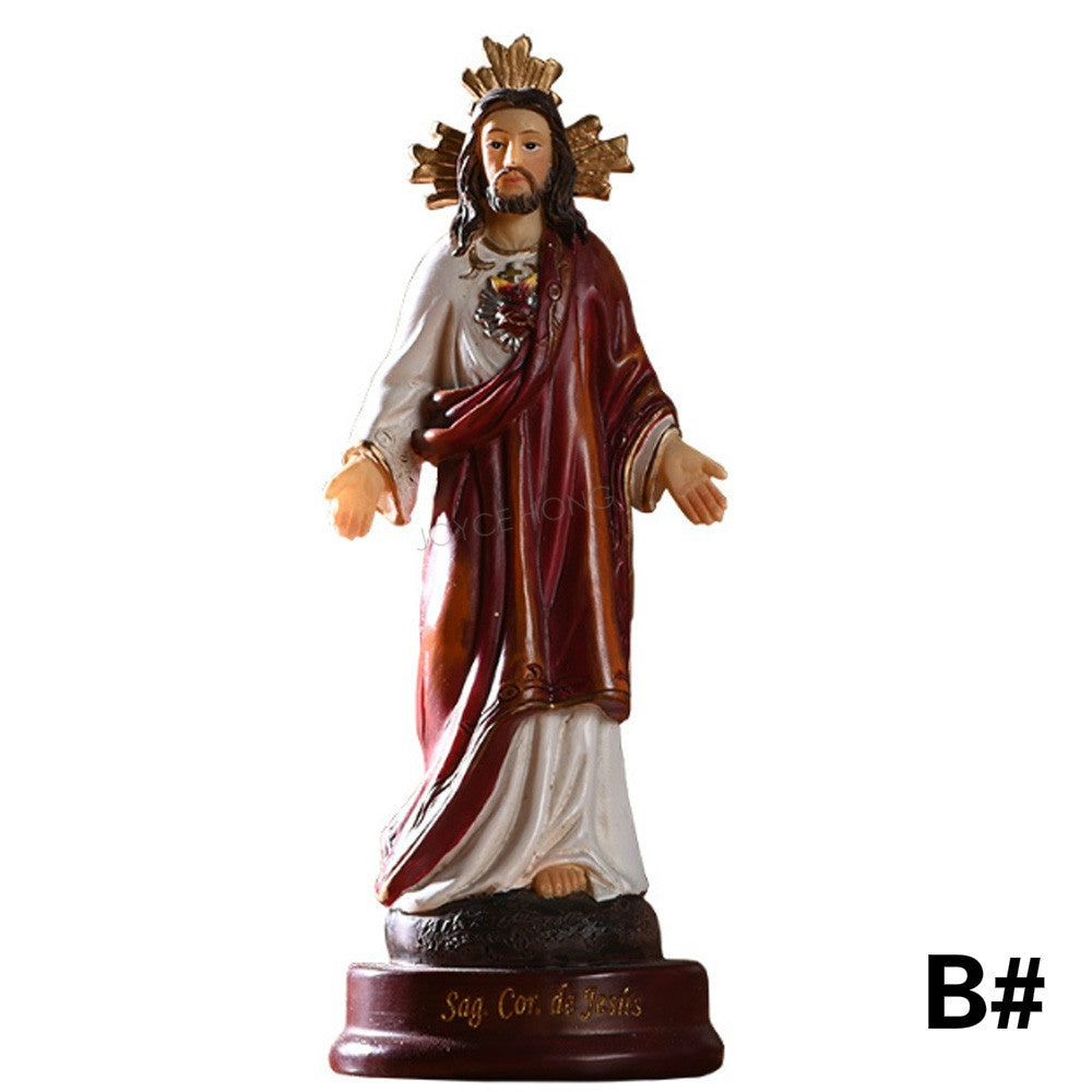 Blessed Saint Virgin Mary Sculpture Jesus Christ Tabletop Statue Figurine Our Lady of Lourds Statue Figures