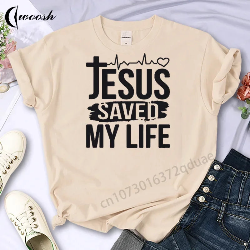 Faith Tshirt Jesus Tees Tops Christian Shirt Women Fashion Tshirt  Oversized Unisex Summer T Shirt O-Neck Short Sleeves Clothing