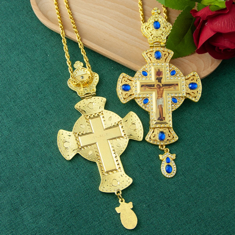 Newest Orthodox Gold Big Chain Chest Pendant