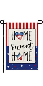 4th of July Patriotic Garden Flags for Outside 12x18 Double Sided, American Stars and Stripes Memorial Day God Bless The USA Sig