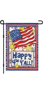 4th of July Patriotic Garden Flags for Outside 12x18 Double Sided, American Stars and Stripes Memorial Day God Bless The USA Sig