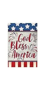 Morigins God Bless America 4th of July Garden Flag Double Sided Patriotic Strip and Star American Flag Independence Day Yard Out