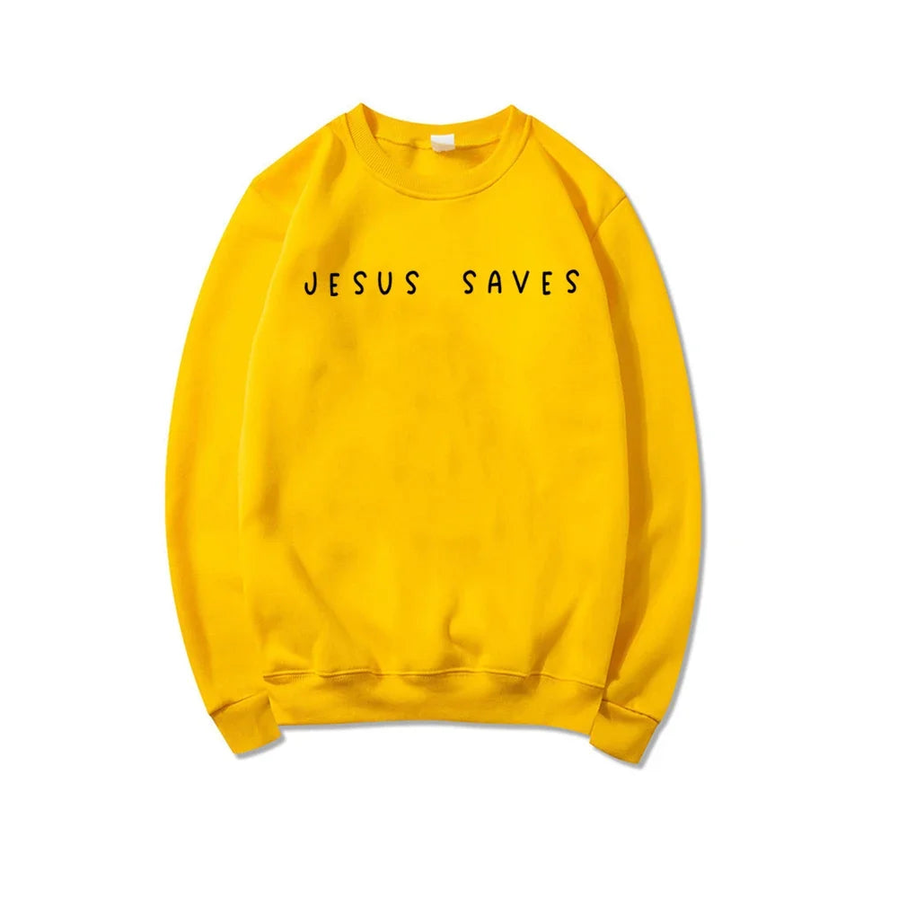 Jesus Saves Sweatshirt Christian Sweatshirts Faith Top Jesus Hoodie Bible Verses Crewneck Sweatshirt Women Graphic Pullover Tops