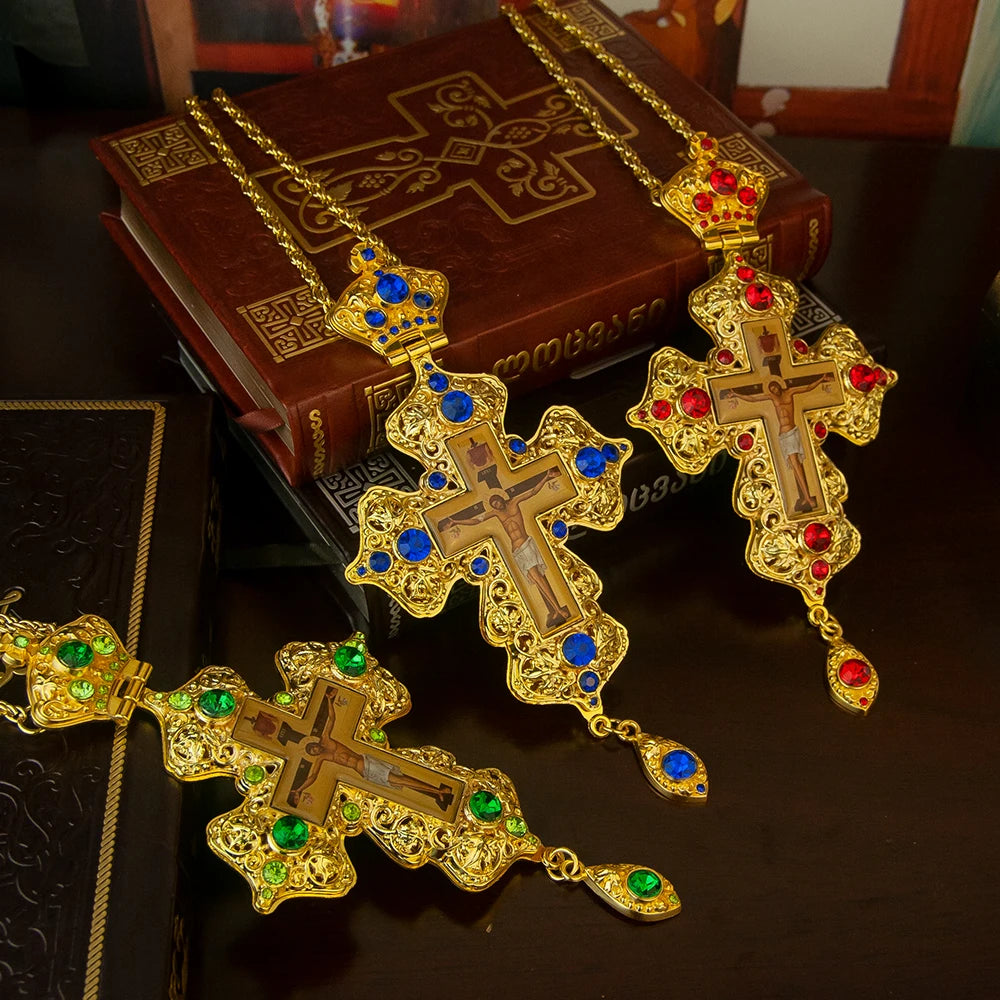 Religious Greek Orthodox Church Cross Necklace for Ordination of Priest