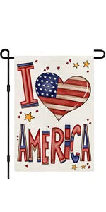 4th of July Patriotic Garden Flags for Outside 12x18 Double Sided, American Stars and Stripes Memorial Day God Bless The USA Sig