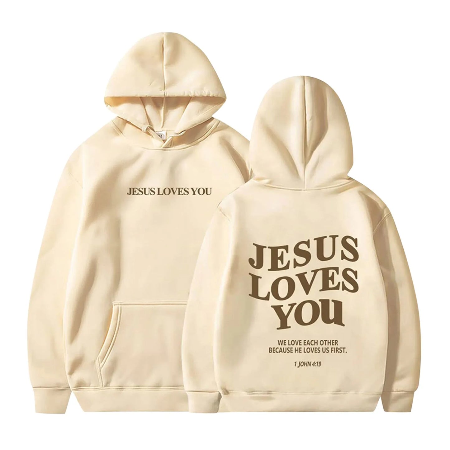 Jesus Loves You Oversized Graphic Hoodie Women Hip Hop Vintage Hooded Sweatshirts Pullover Tops For Women Trendy Aesthetic Top