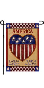 4th of July Patriotic Garden Flags for Outside 12x18 Double Sided, American Stars and Stripes Memorial Day God Bless The USA Sig