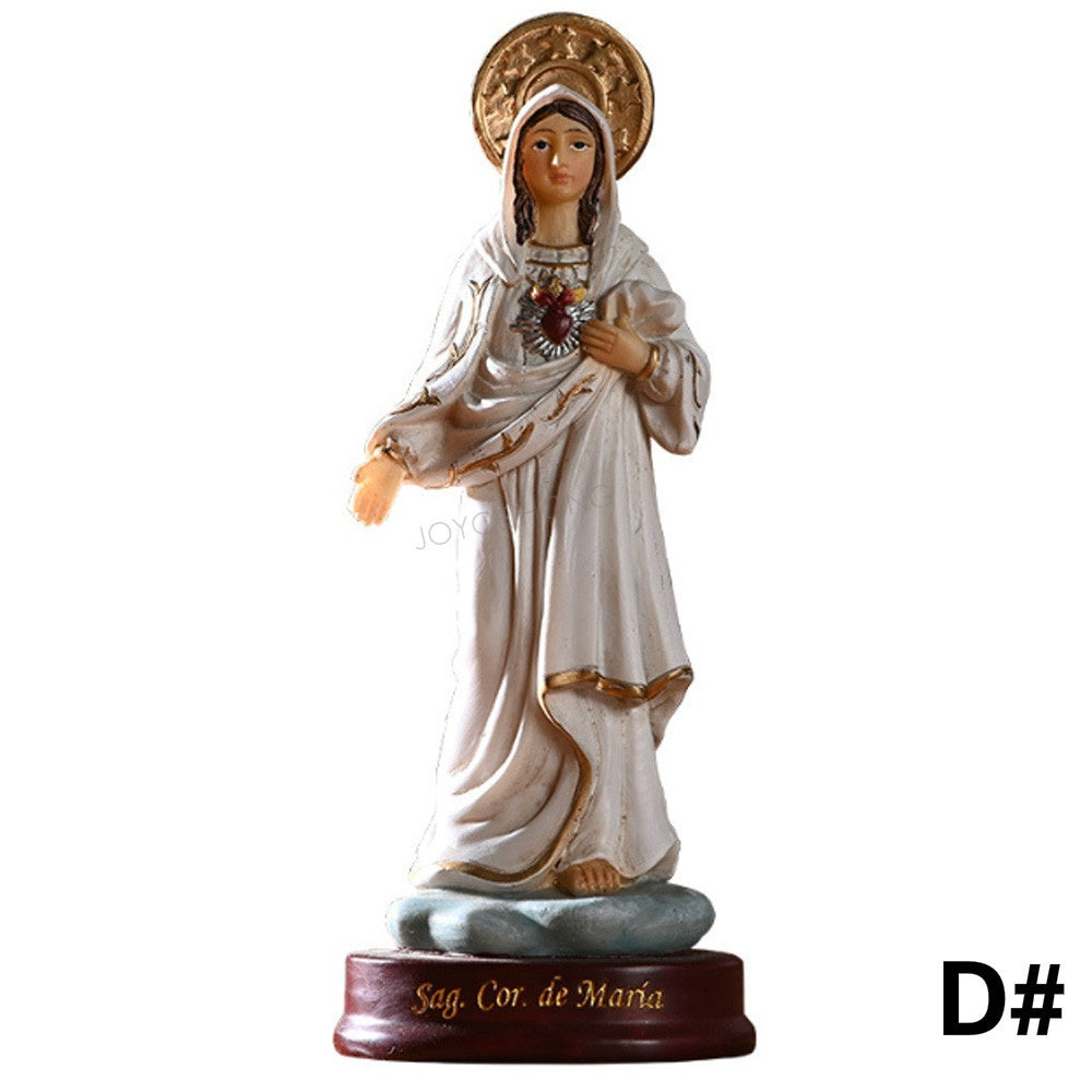 Blessed Saint Virgin Mary Sculpture Jesus Christ Tabletop Statue Figurine Our Lady of Lourds Statue Figures