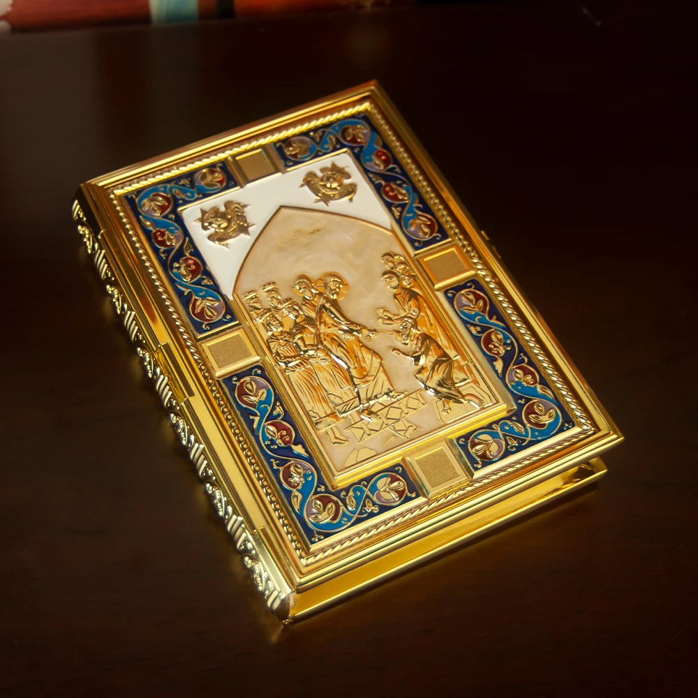 Handmade gold-plated Orthodox Bible Gospel Book Cover