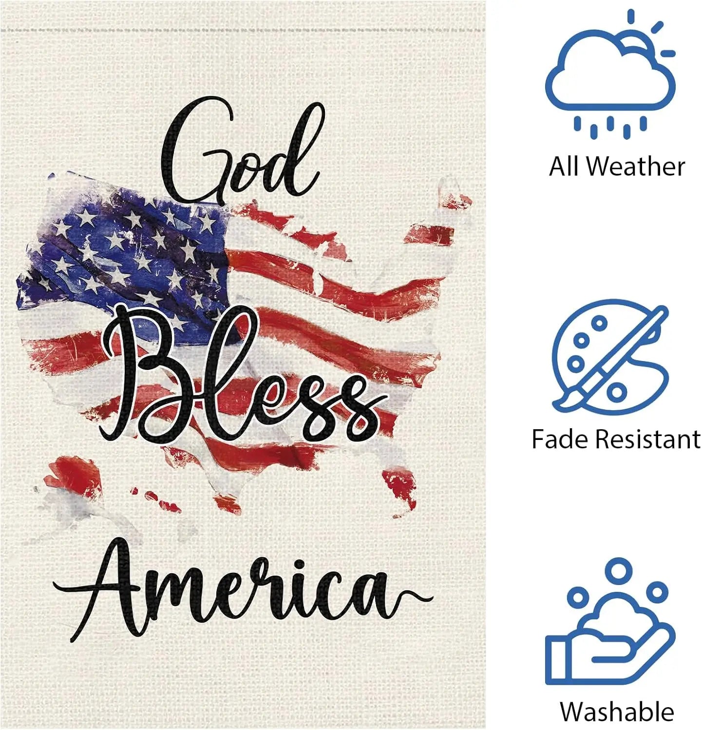 Heyfibro God Bless America Garden Flag Patriotic 4th of July Garden Flags 12x18 Inch Double Sided, USA Flag for Independence Day