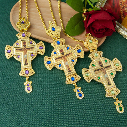 Newest Orthodox Gold Big Chain Chest Pendant