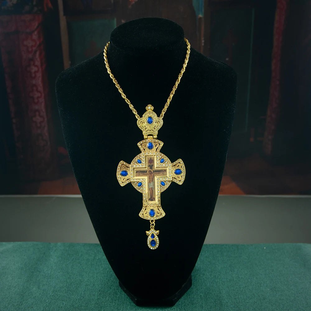 Newest Orthodox Gold Big Chain Chest Pendant