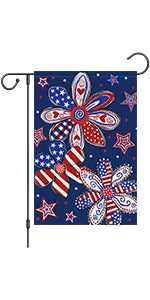 God Bless America 4th of July Garden Flag 12x18 Inch Double Sided, Patriotic Memorial Day Religious Cross Garden Flags Independe