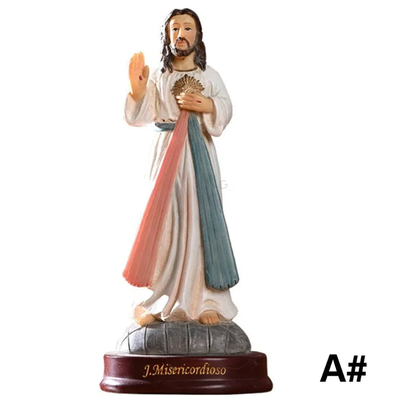 Blessed Saint Virgin Mary Sculpture Jesus Christ Tabletop Statue Figurine Our Lady of Lourds Statue Figures