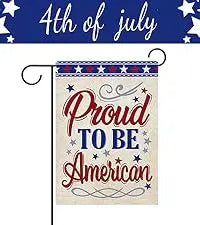 Dyrenson God Bless America 4th of July Patriotic Decorative Garden Flag, American Hyacinth Floral Flower Mason Jar Yard Outside