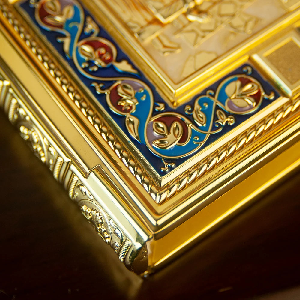 Handmade gold-plated Orthodox Bible Gospel Book Cover