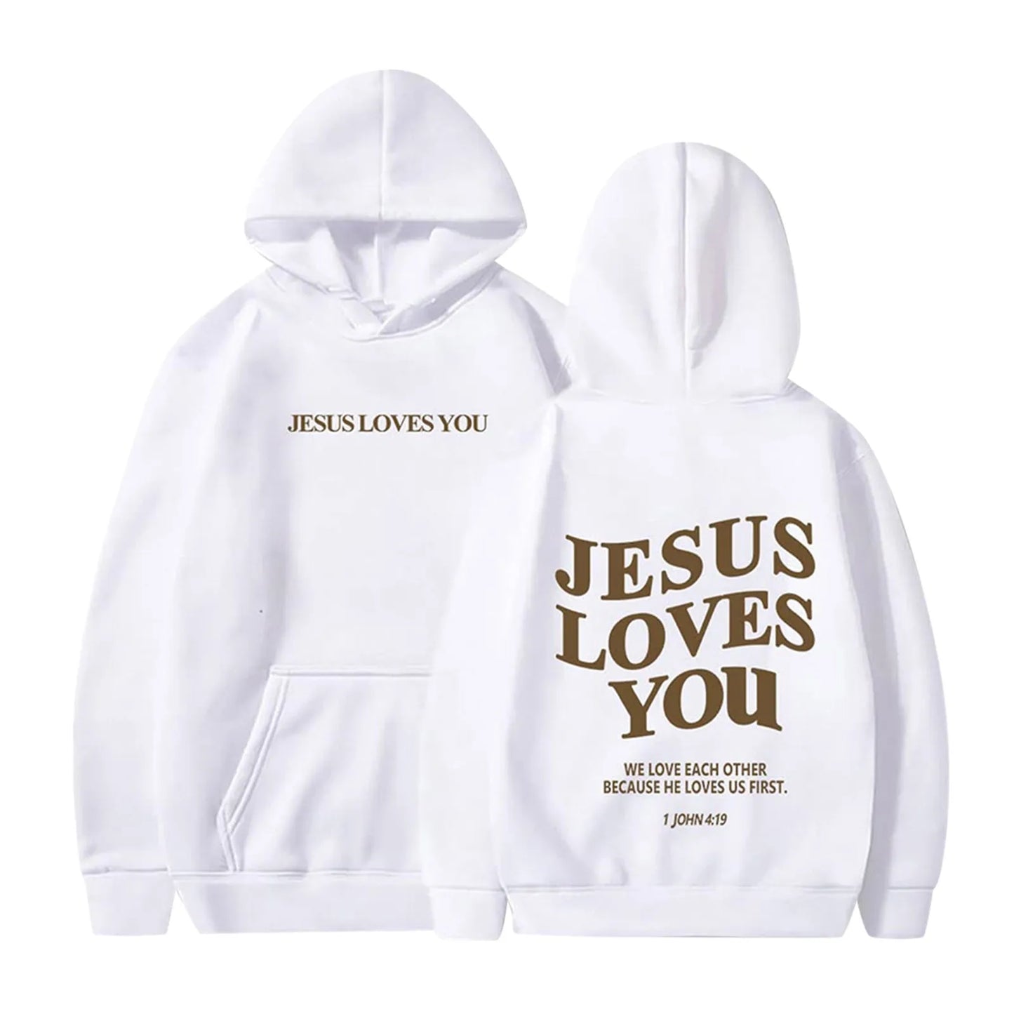 Jesus Loves You Oversized Graphic Hoodie Women Hip Hop Vintage Hooded Sweatshirts Pullover Tops For Women Trendy Aesthetic Top