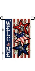 4th of July Patriotic Garden Flags for Outside 12x18 Double Sided, American Stars and Stripes Memorial Day God Bless The USA Sig