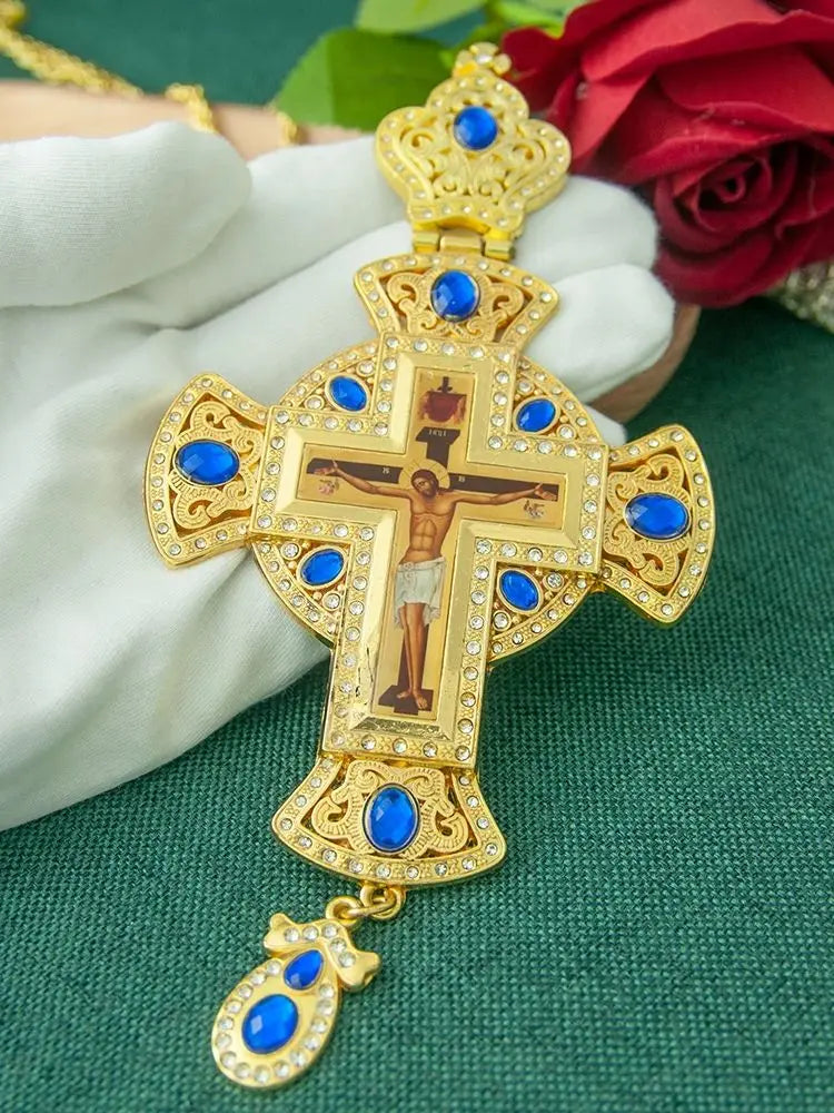 Newest Orthodox Gold Big Chain Chest Pendant