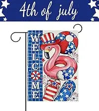 Dyrenson God Bless America 4th of July Patriotic Decorative Garden Flag, American Hyacinth Floral Flower Mason Jar Yard Outside