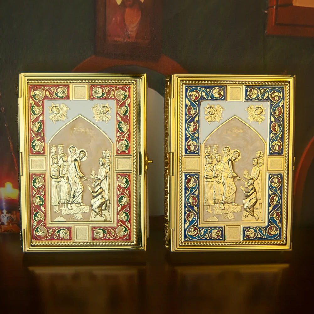 Handmade gold-plated Orthodox Bible Gospel Book Cover