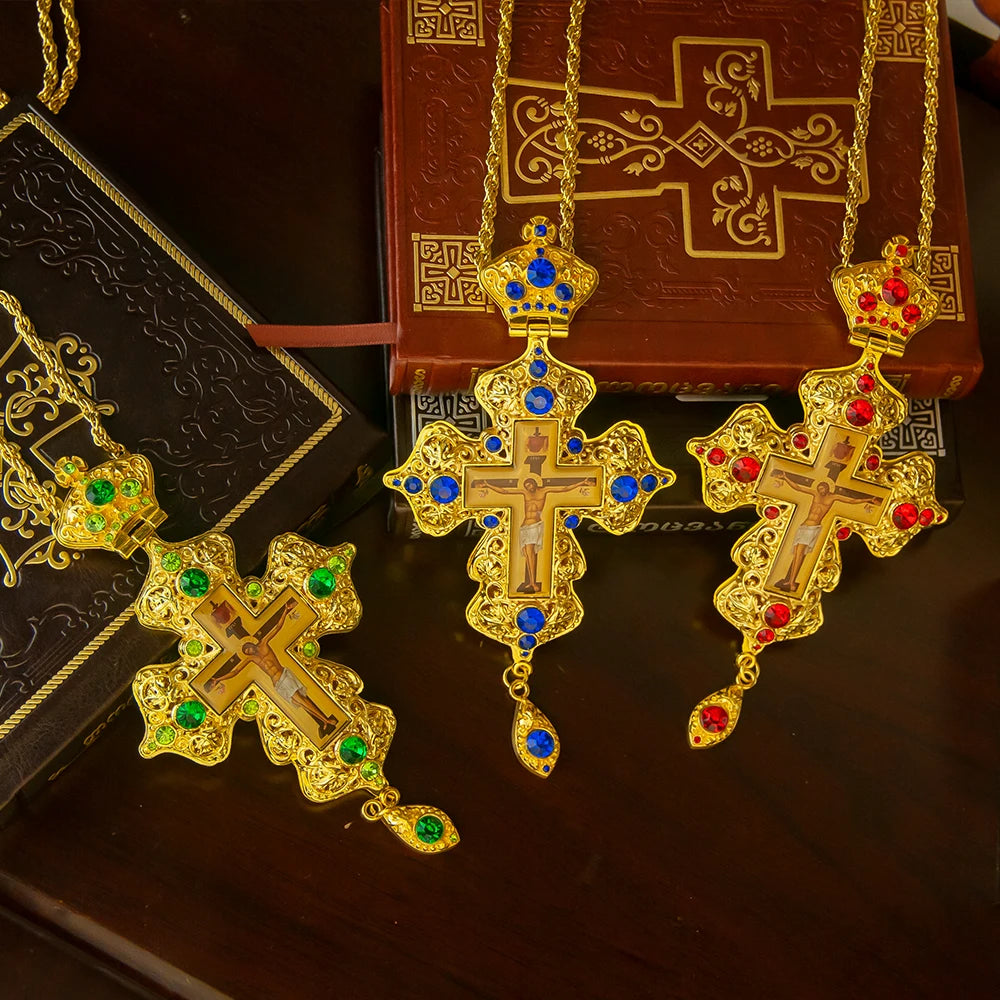 Religious Greek Orthodox Church Cross Necklace for Ordination of Priest