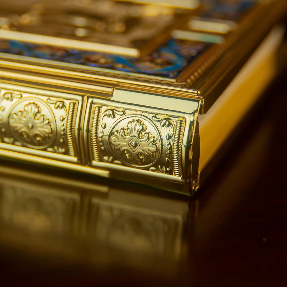 Handmade gold-plated Orthodox Bible Gospel Book Cover